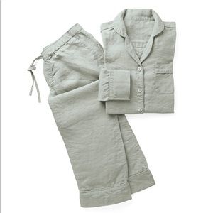 Serena & Lily Positano Linen Pajama, Eucalyptus, XS